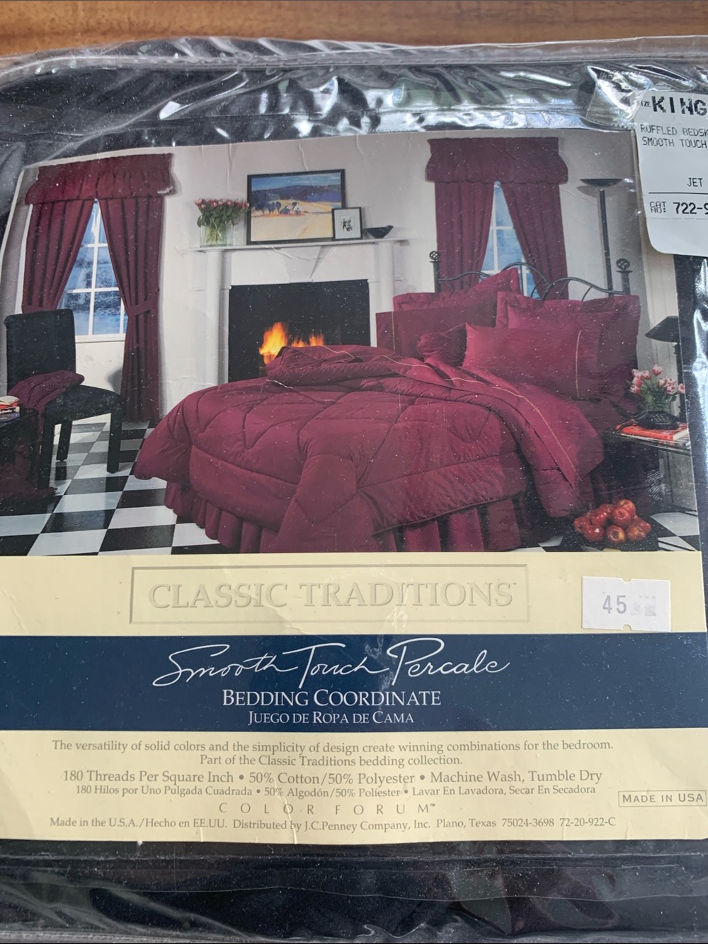 New Smooth Touch Percale Jet Black King Size  Bed Skirt.